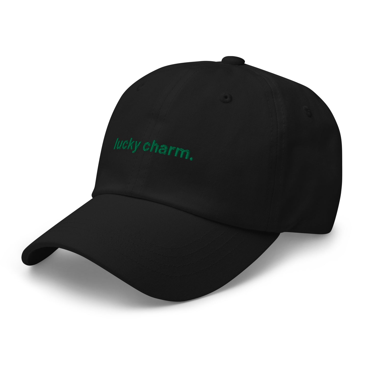 “lucky charm.” & shamrocks trio Embroidered Baseball Hat