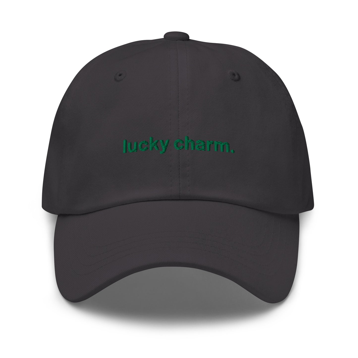 “lucky charm.” & shamrocks trio Embroidered Baseball Hat