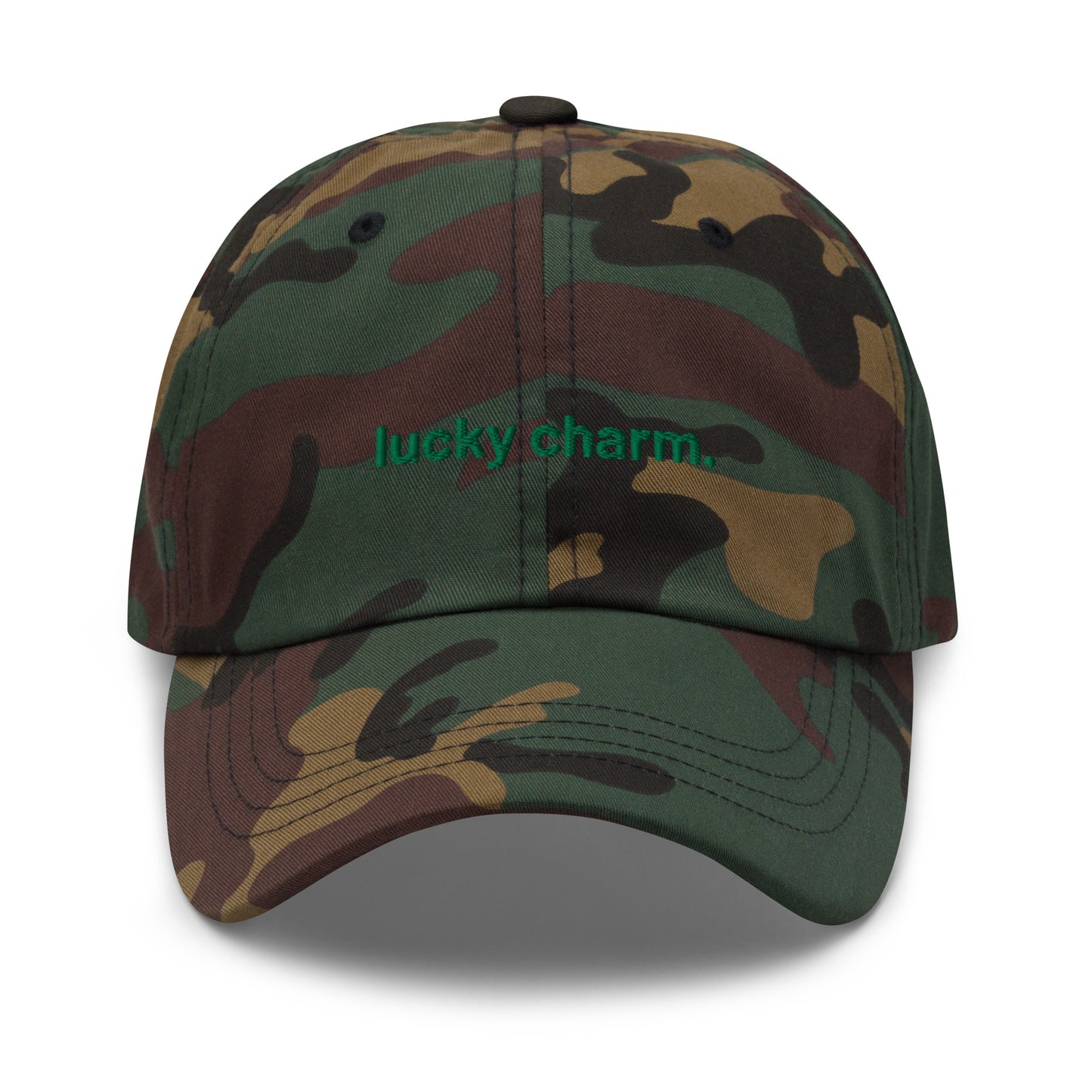 “lucky charm.” & shamrocks trio Embroidered Baseball Hat