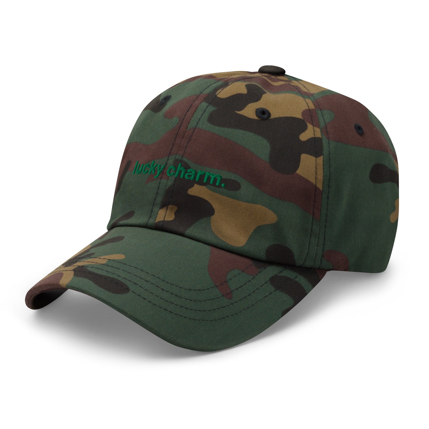 “lucky charm.” & shamrocks trio Embroidered Baseball Hat