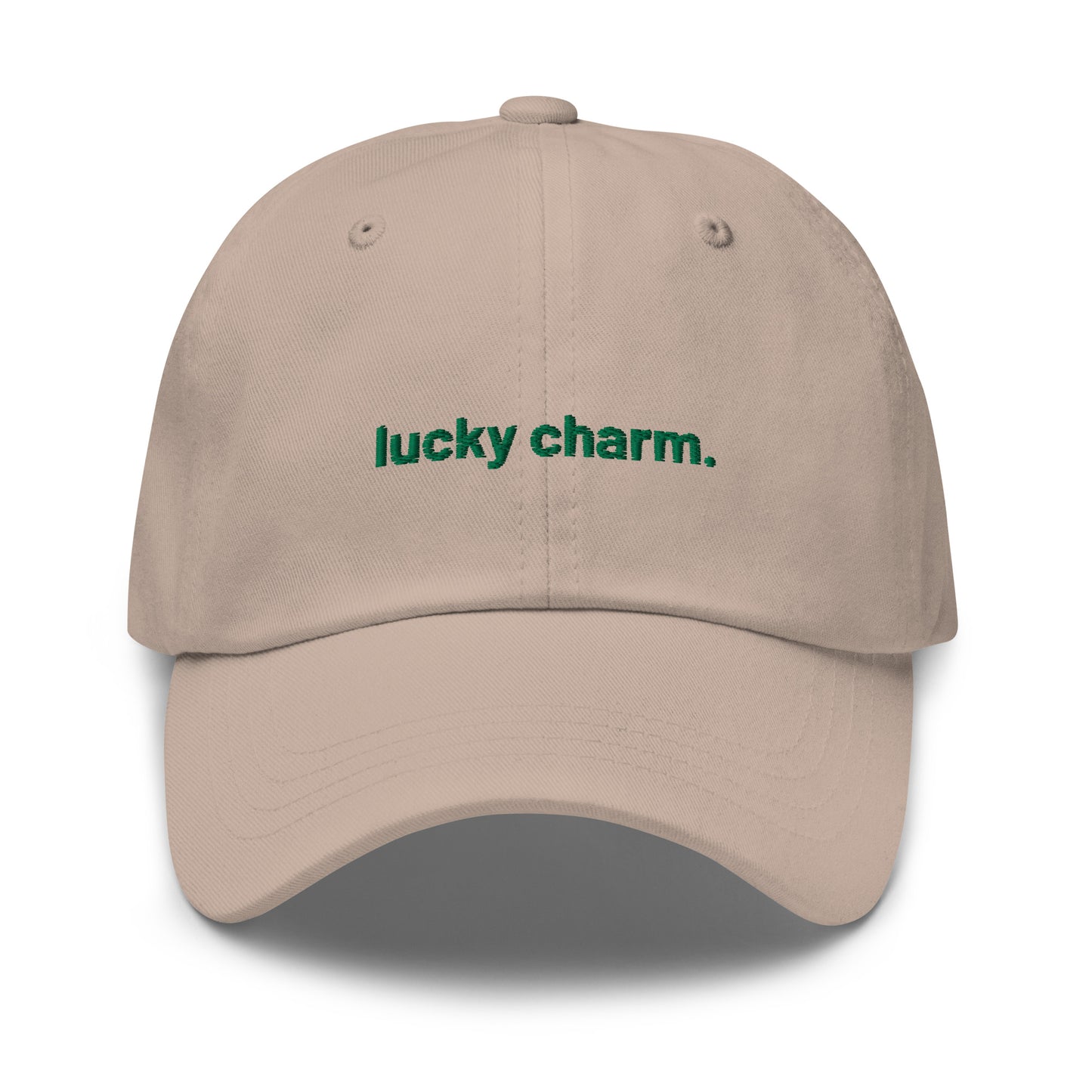 “lucky charm.” & shamrocks trio Embroidered Baseball Hat