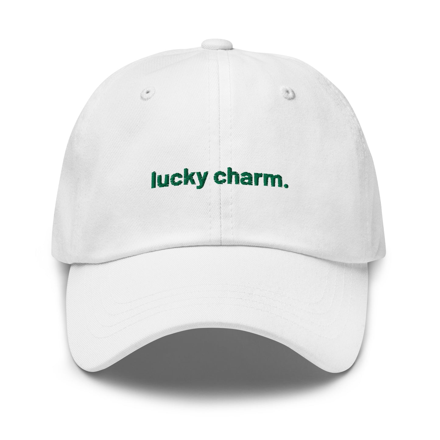 “lucky charm.” & shamrocks trio Embroidered Baseball Hat