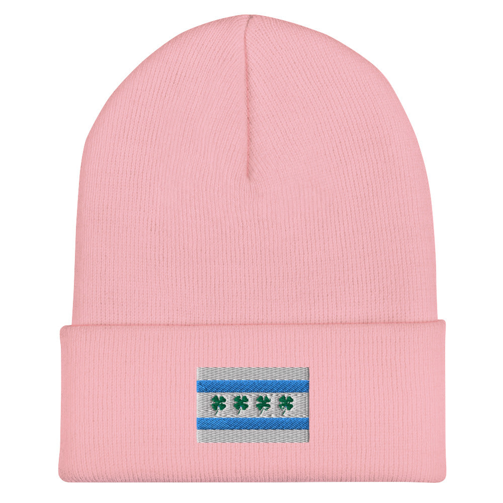 Chi-rish Flag Cuffed Beanie (with white stripes)