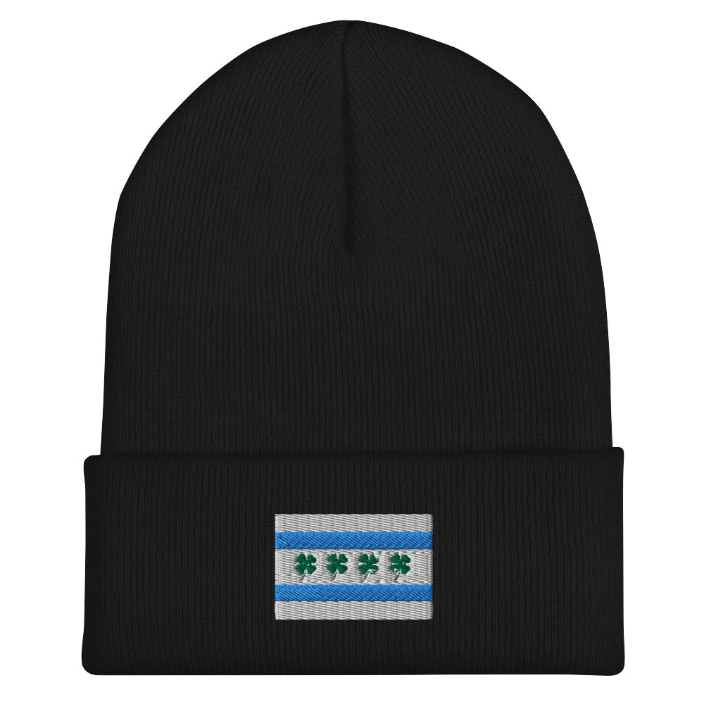 Chi-rish Flag Cuffed Beanie (with white stripes)