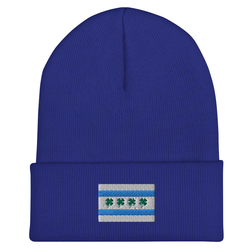 Chi-rish Flag Cuffed Beanie (with white stripes)