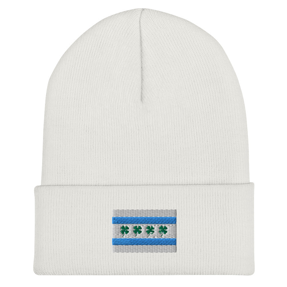 Chi-rish Flag Cuffed Beanie (with white stripes)