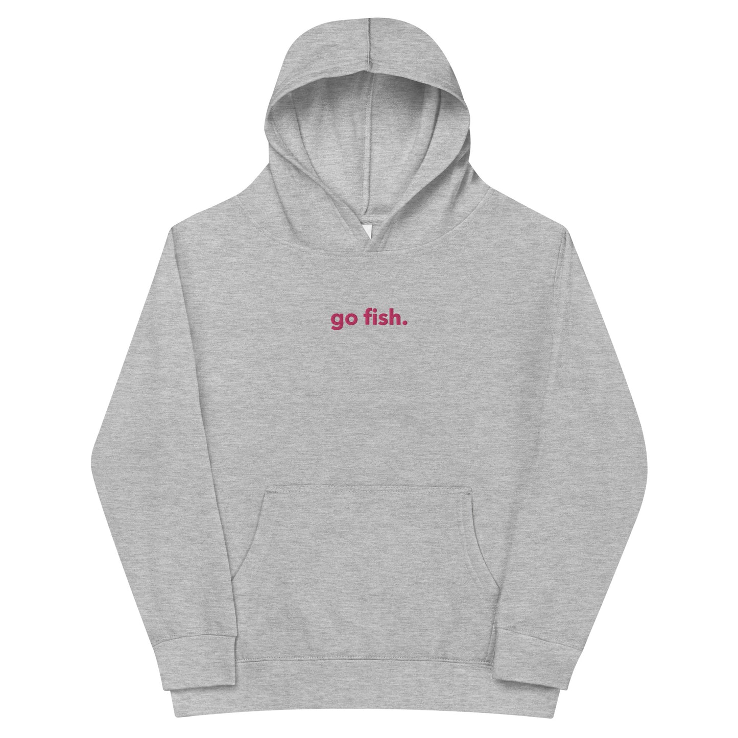 “go fish.” PINK Embroidered Kids fleece hoodie