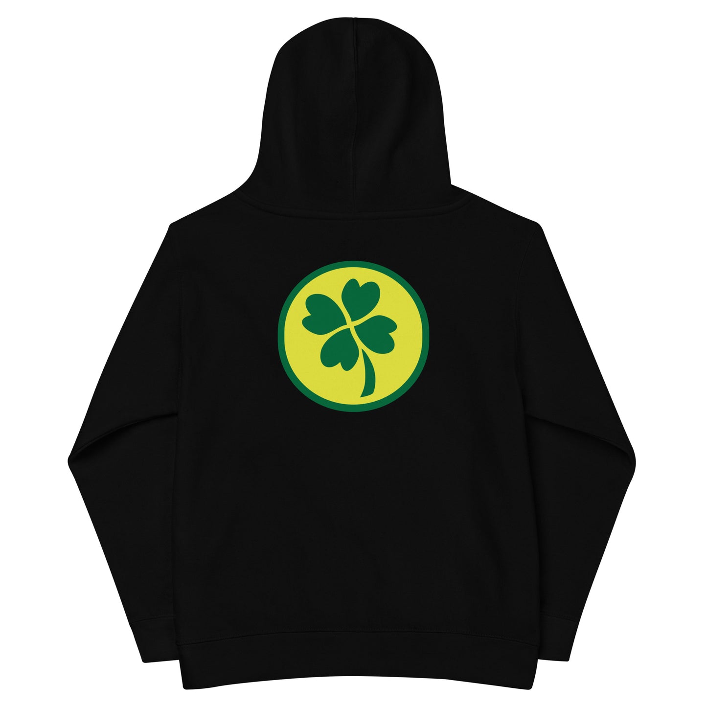 “lucky charm.” (Embroidered front) & Shamrock (Printed back) Kids fleece hoodie