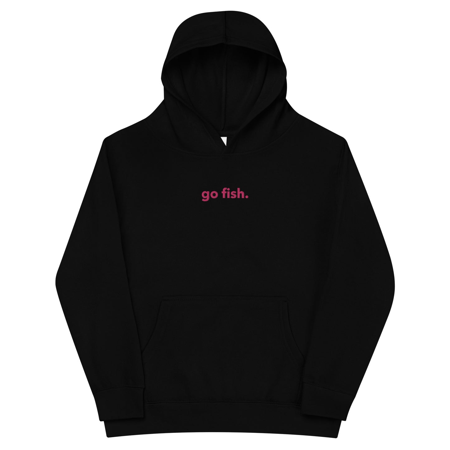 “go fish.” PINK Embroidered Kids fleece hoodie