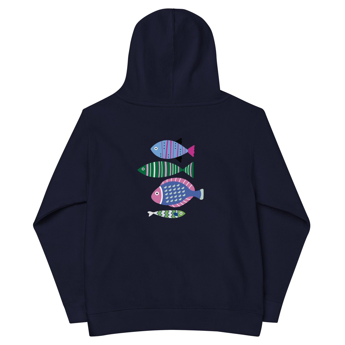 “go fish.” PINK Embroidered Kids fleece hoodie