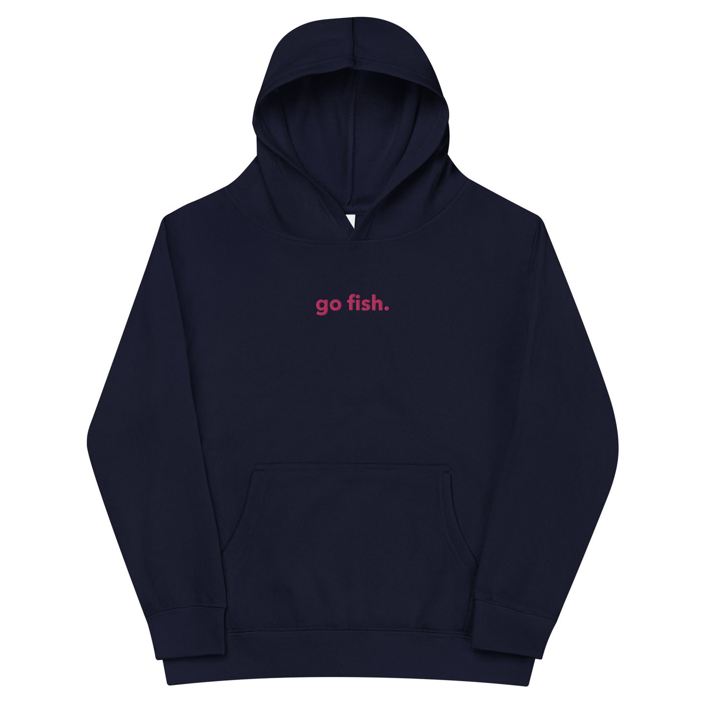 “go fish.” PINK Embroidered Kids fleece hoodie