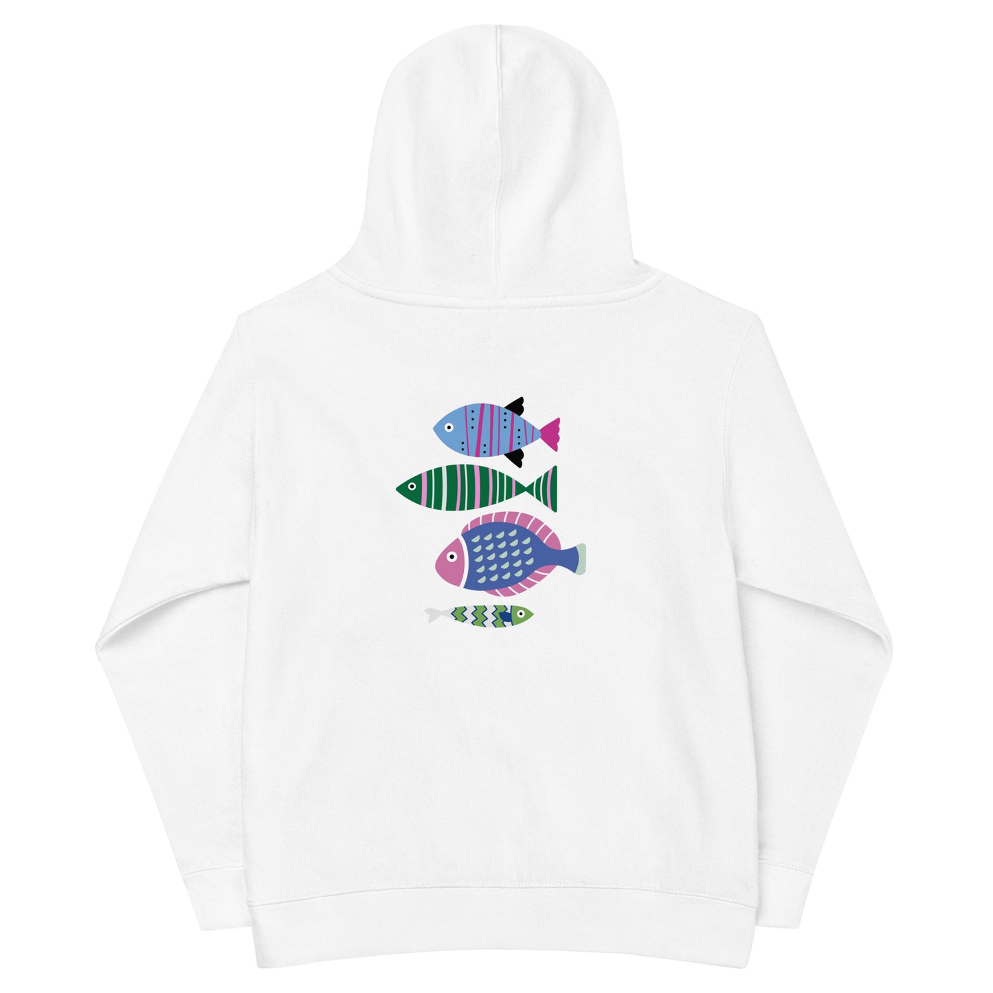 “go fish.” PINK Embroidered Kids fleece hoodie