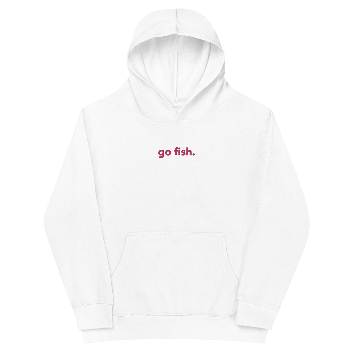 “go fish.” PINK Embroidered Kids fleece hoodie