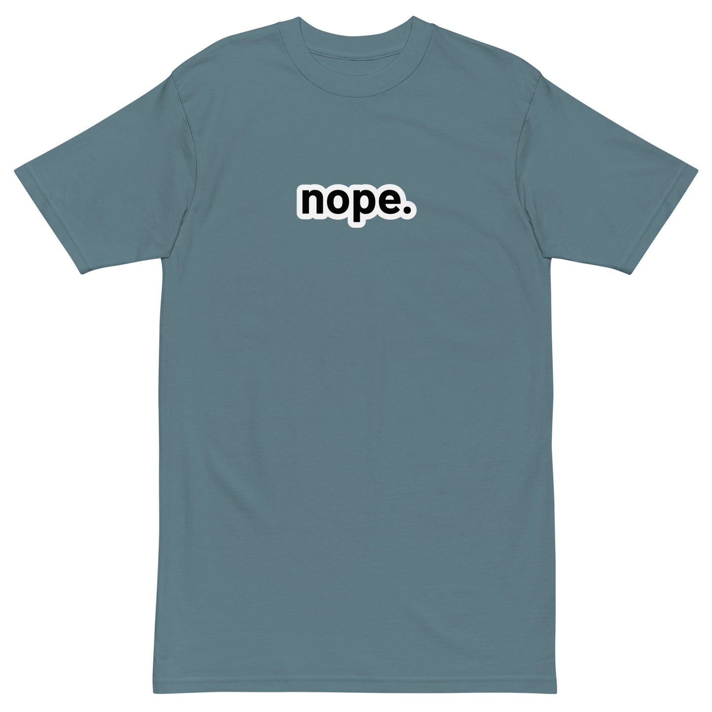 “nope” outlined Embroidered Men’s premium heavyweight tee