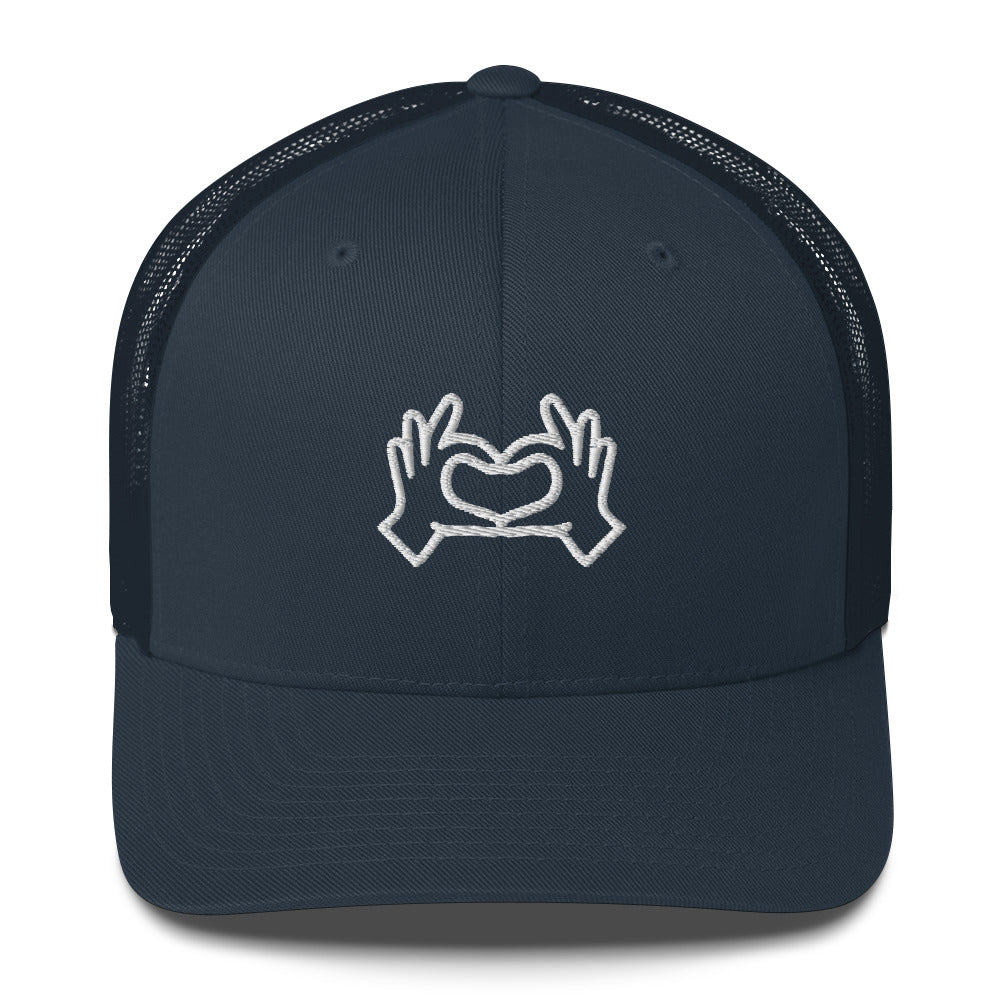 Heart Hands Embroidered Trucker Cap