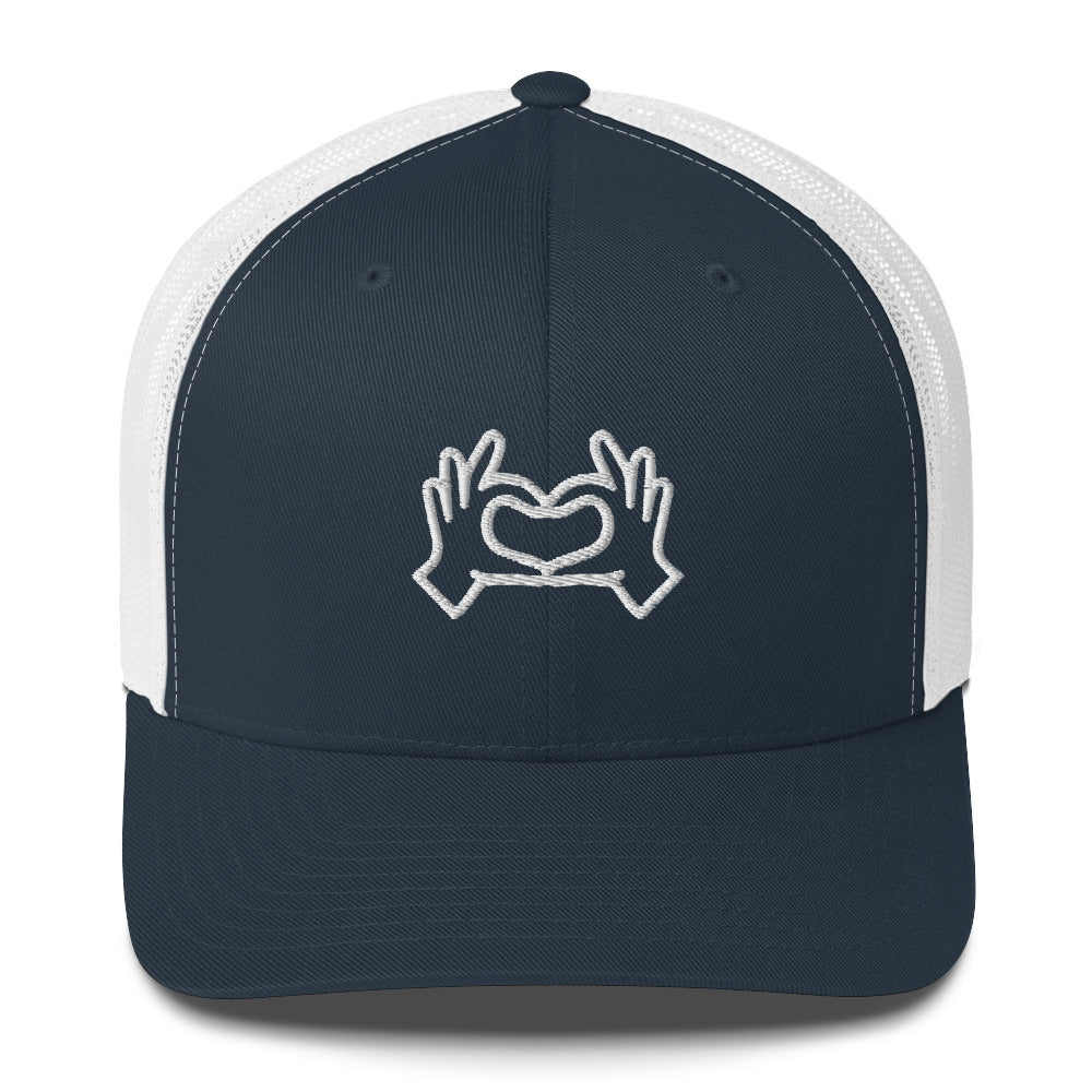 Heart Hands Embroidered Trucker Cap