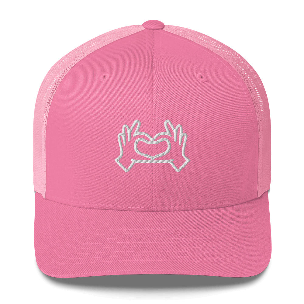 Heart Hands Embroidered Trucker Cap
