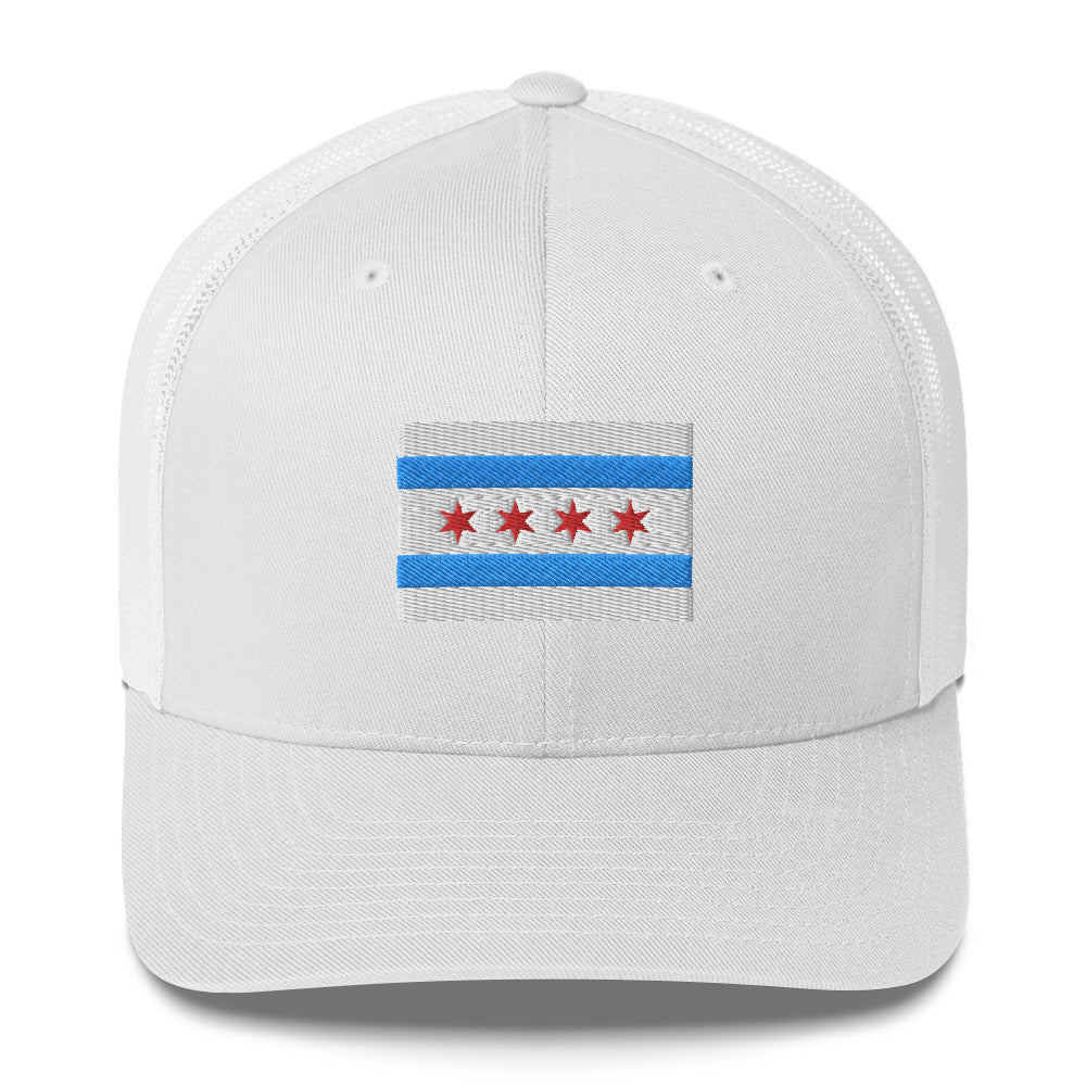 ‘Chicago Flag Embroidered Trucker Cap
