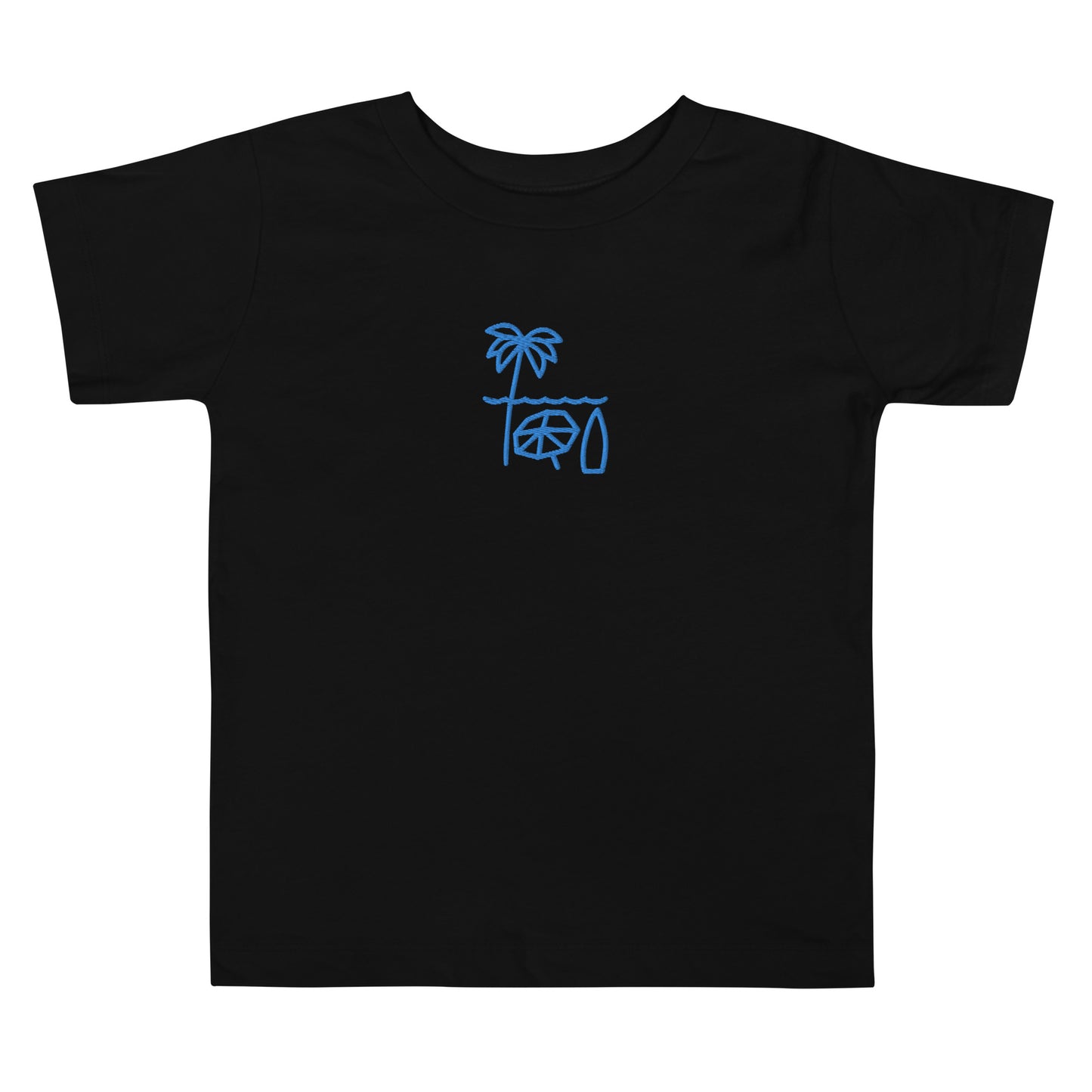 Blue Beach Embroidered Toddler Short Sleeve Tee