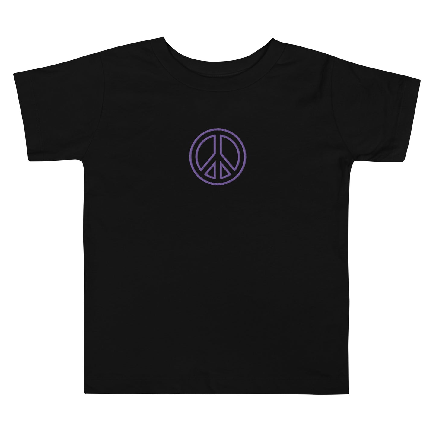 Purple Peace Embroidered Toddler Short Sleeve Tee