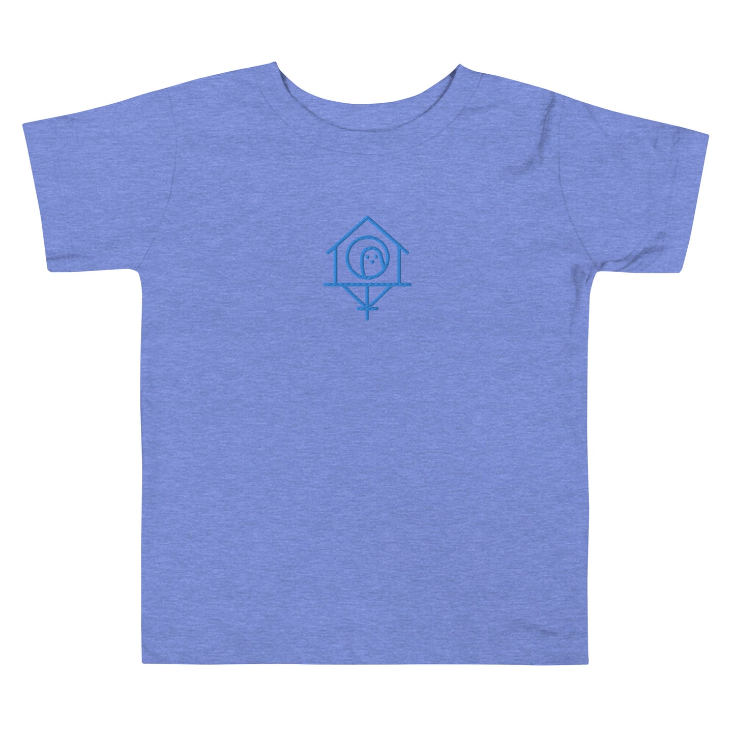 Blue Birdhouse Embroidered Toddler Short Sleeve Tee