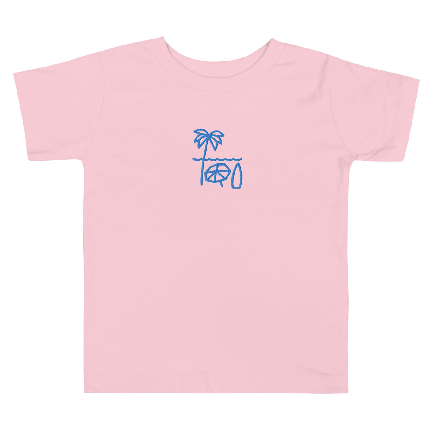 Blue Beach Embroidered Toddler Short Sleeve Tee