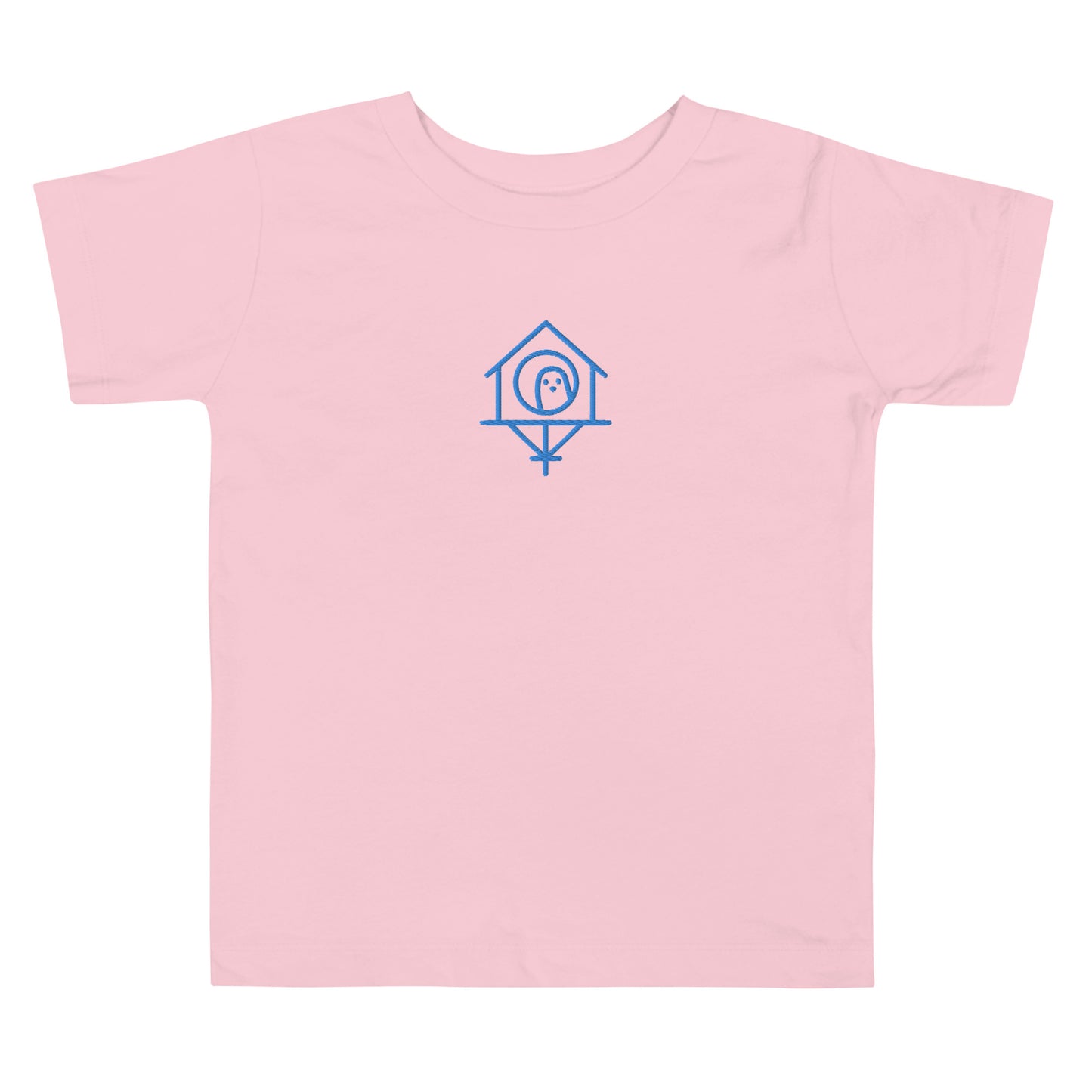 Blue Birdhouse Embroidered Toddler Short Sleeve Tee