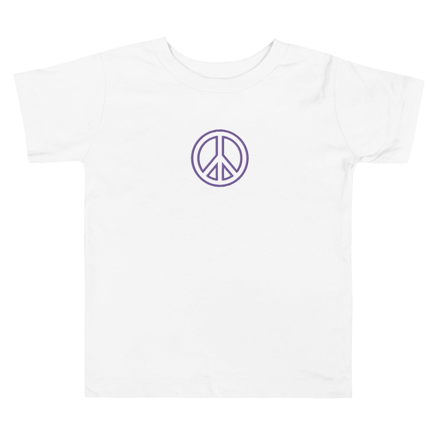 Purple Peace Embroidered Toddler Short Sleeve Tee