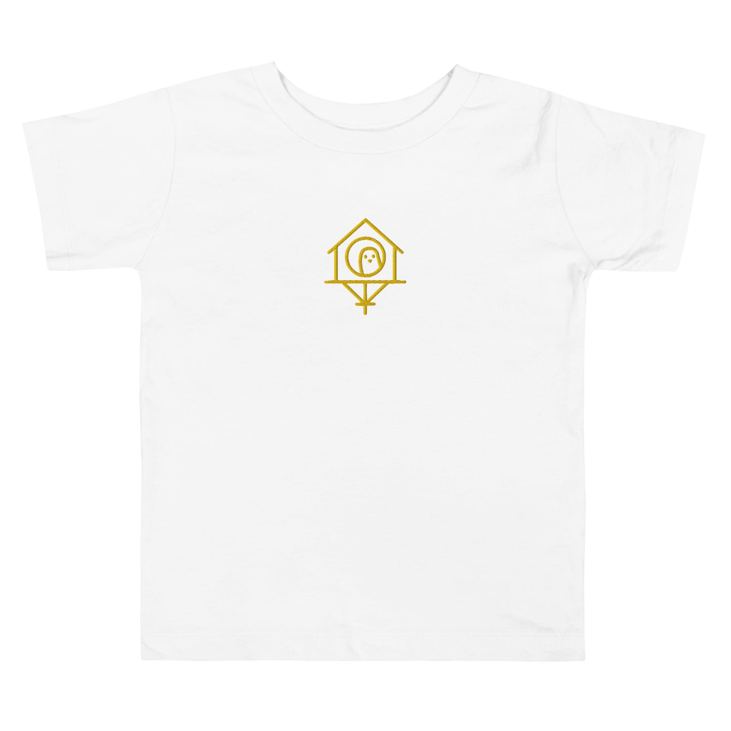 Yellow Birdhouse Embroidered Toddler Short Sleeve Tee