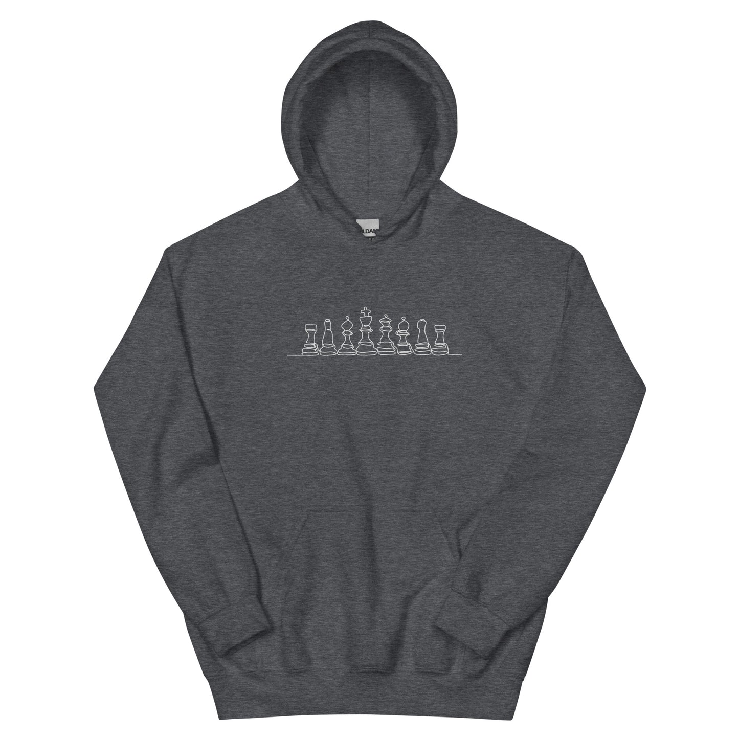 Chess Pieces line drawing Embroidered Unisex Hoodie