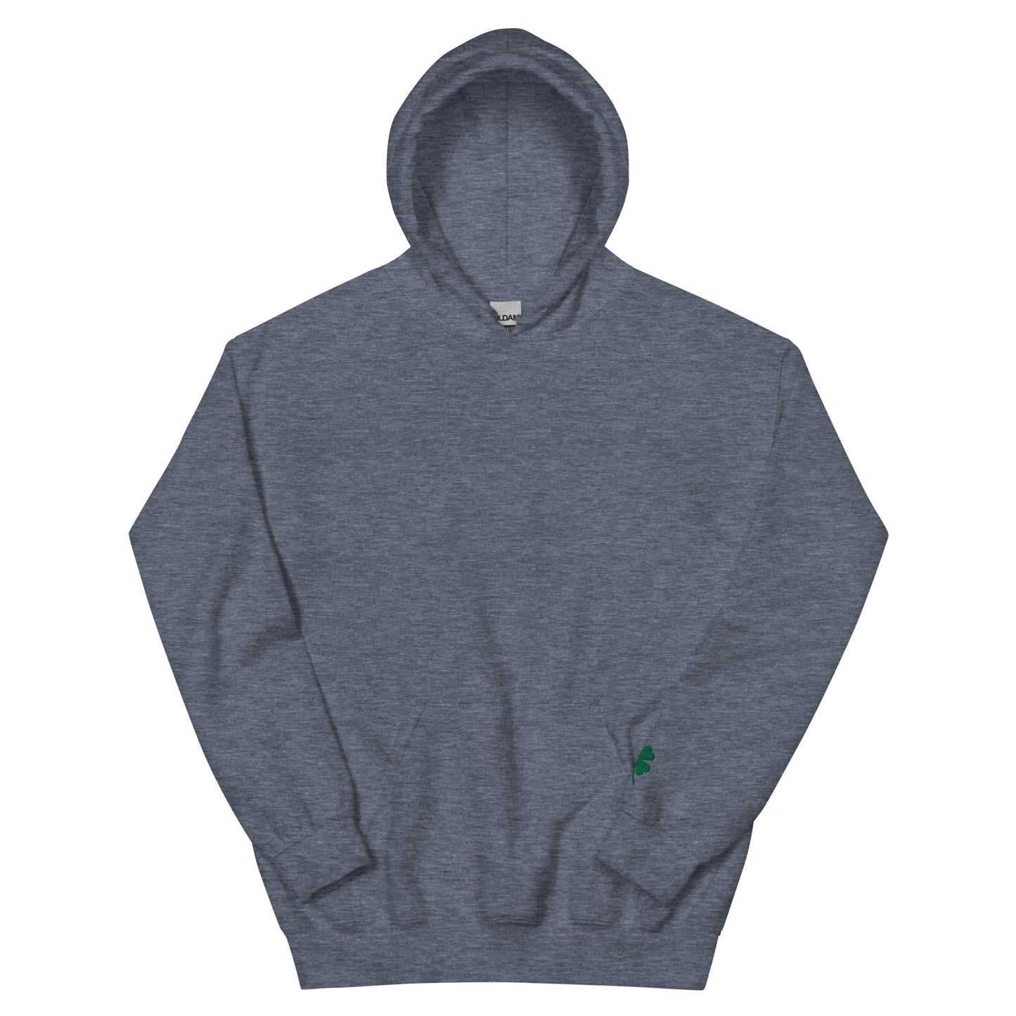 Chi-rish flag (Printed back) and Shamrock (Embroidered sleeve) Unisex Hoodie with white stripe