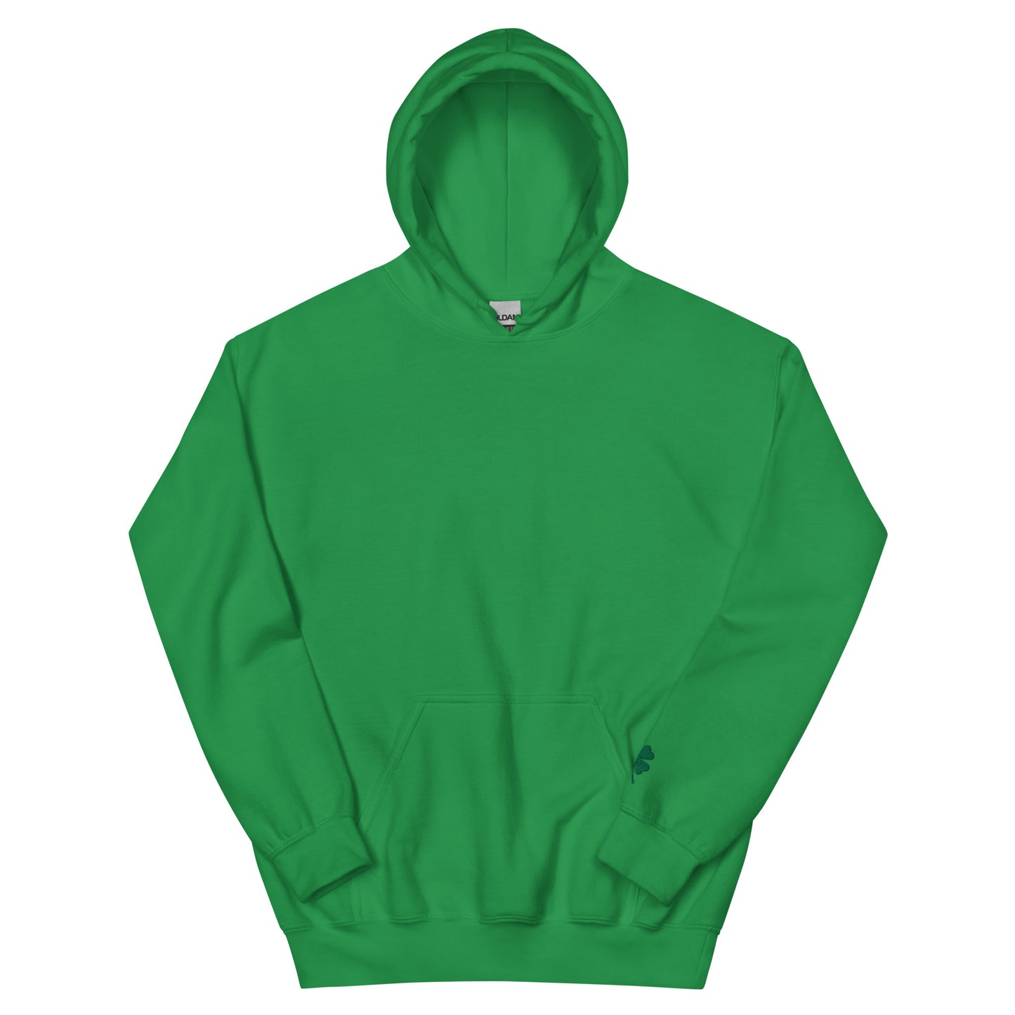 Chi-rish flag (Printed back) and Shamrock (Embroidered sleeve) Unisex Hoodie with white stripe