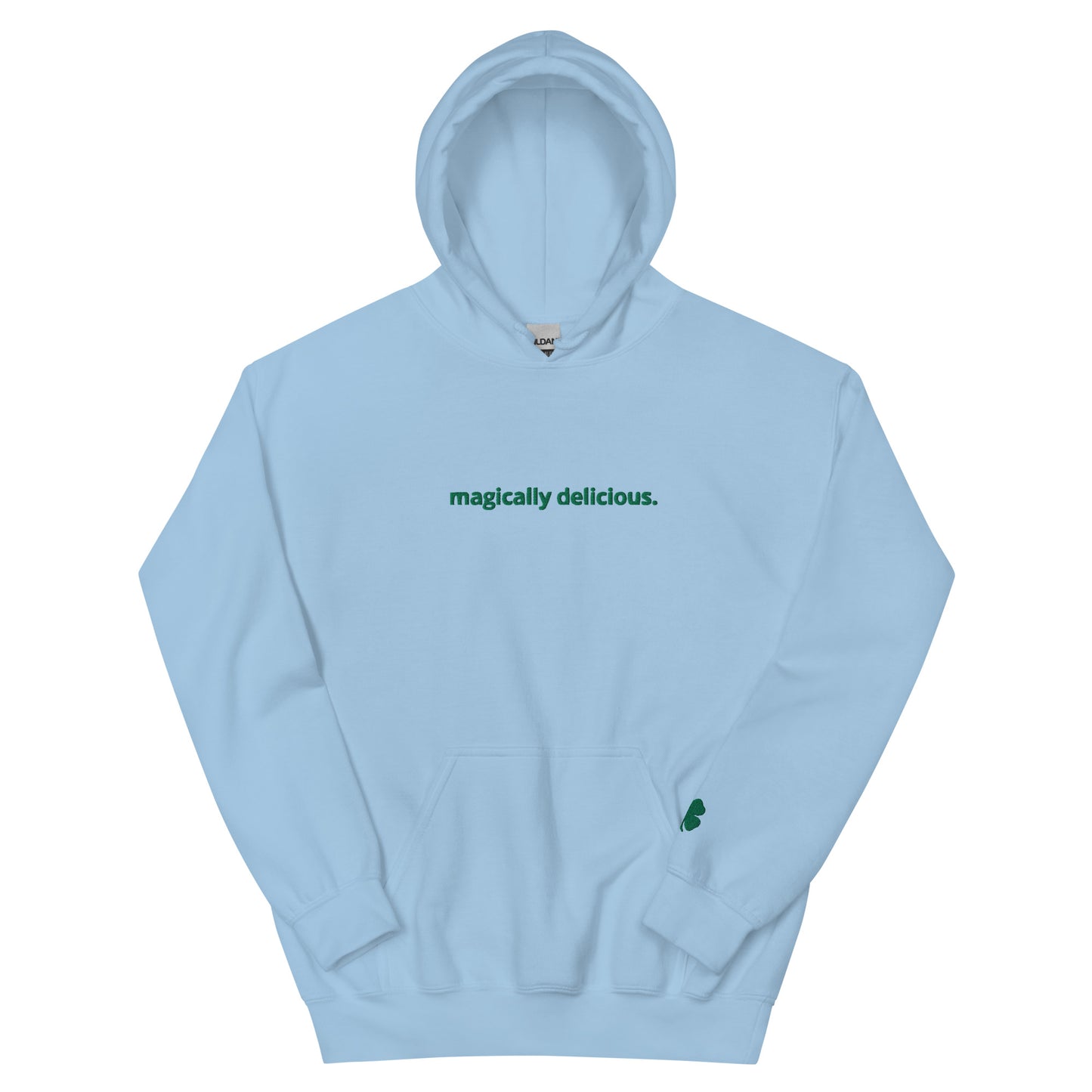 Shamrock & “magically delicious.” Embroidered Unisex Hoodie