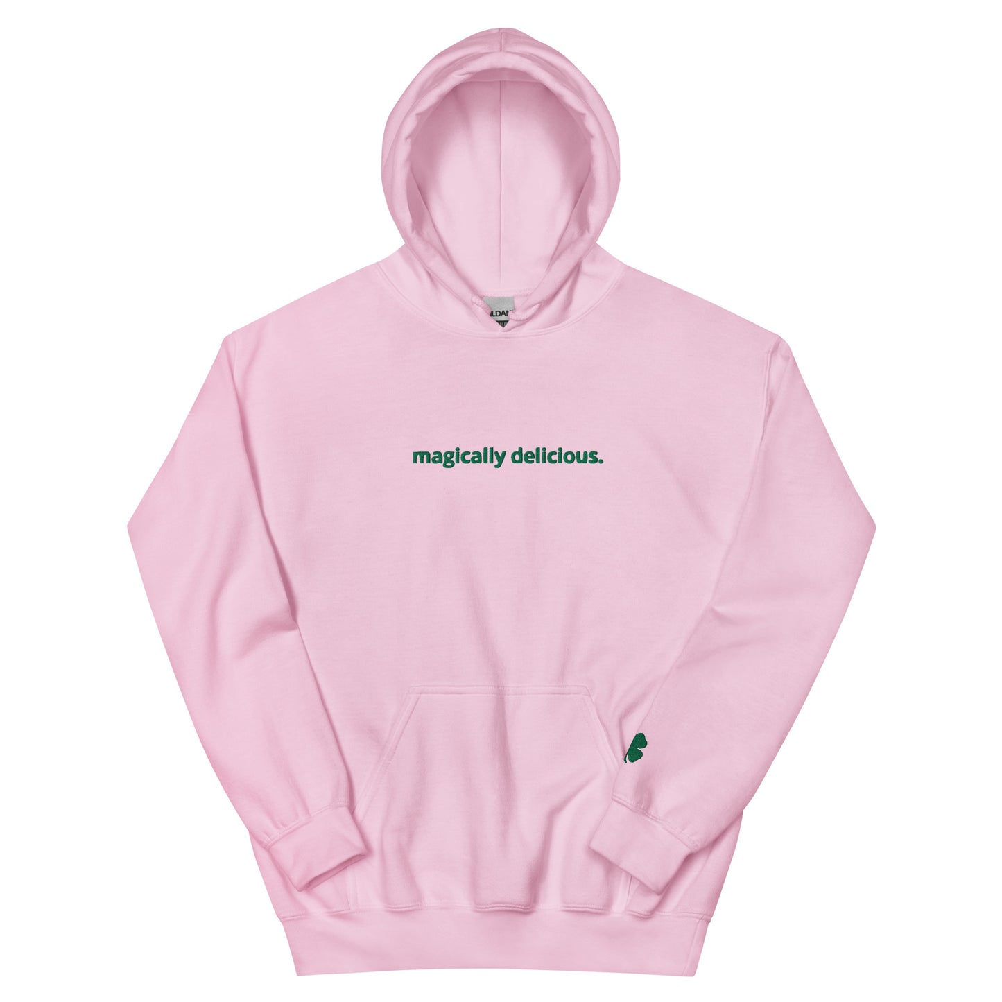 Shamrock & “magically delicious.” Embroidered Unisex Hoodie