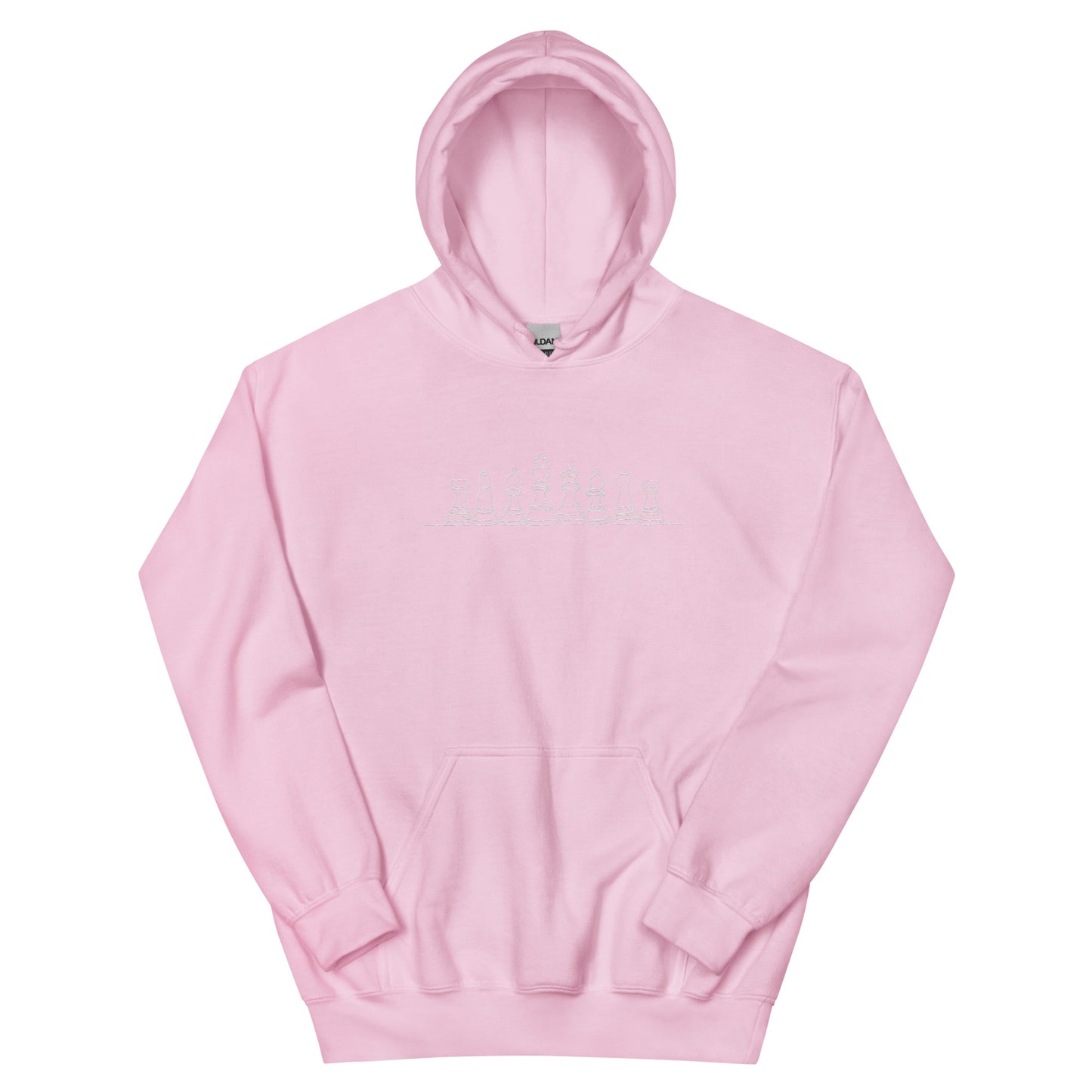 Chess Pieces line drawing Embroidered Unisex Hoodie
