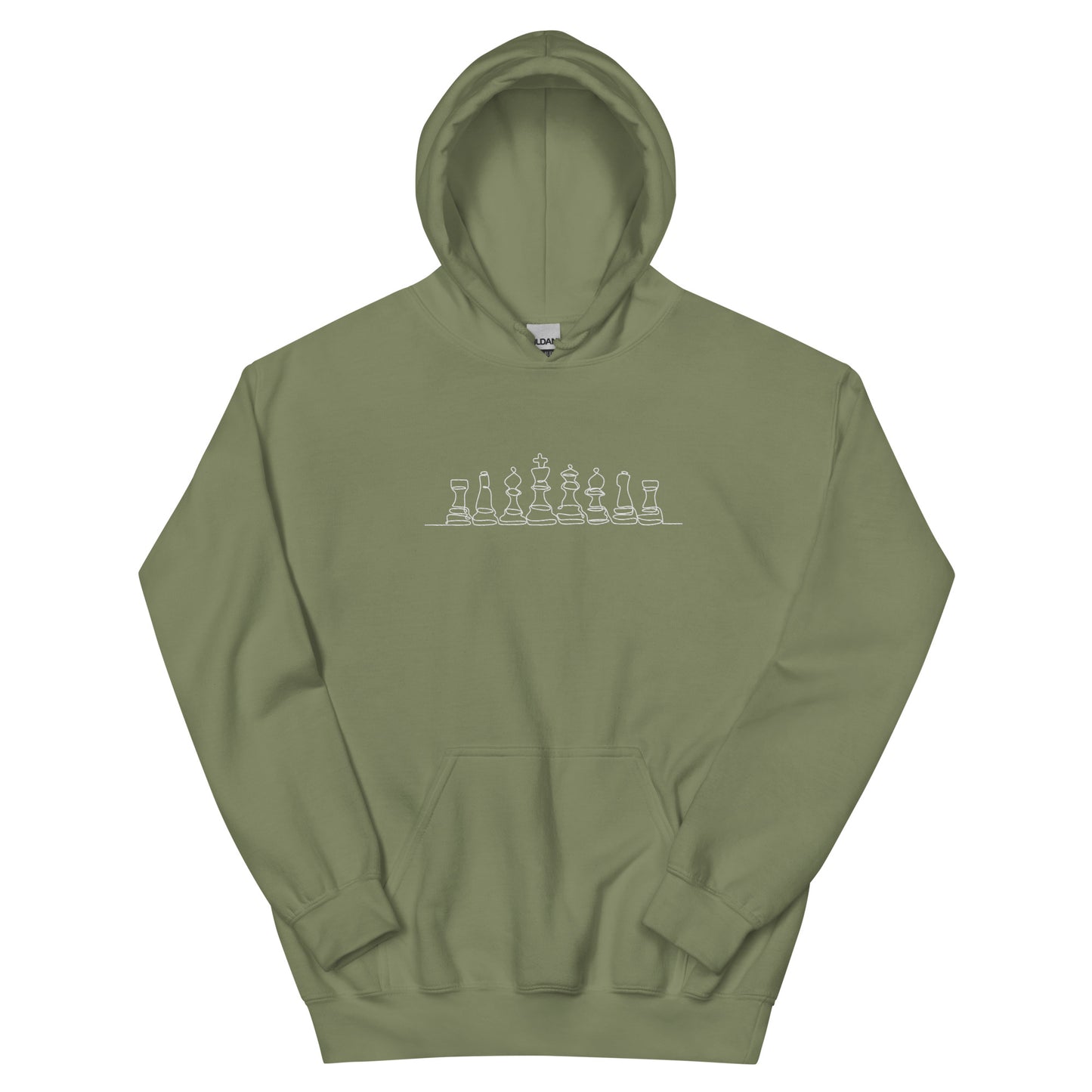 Chess Pieces line drawing Embroidered Unisex Hoodie