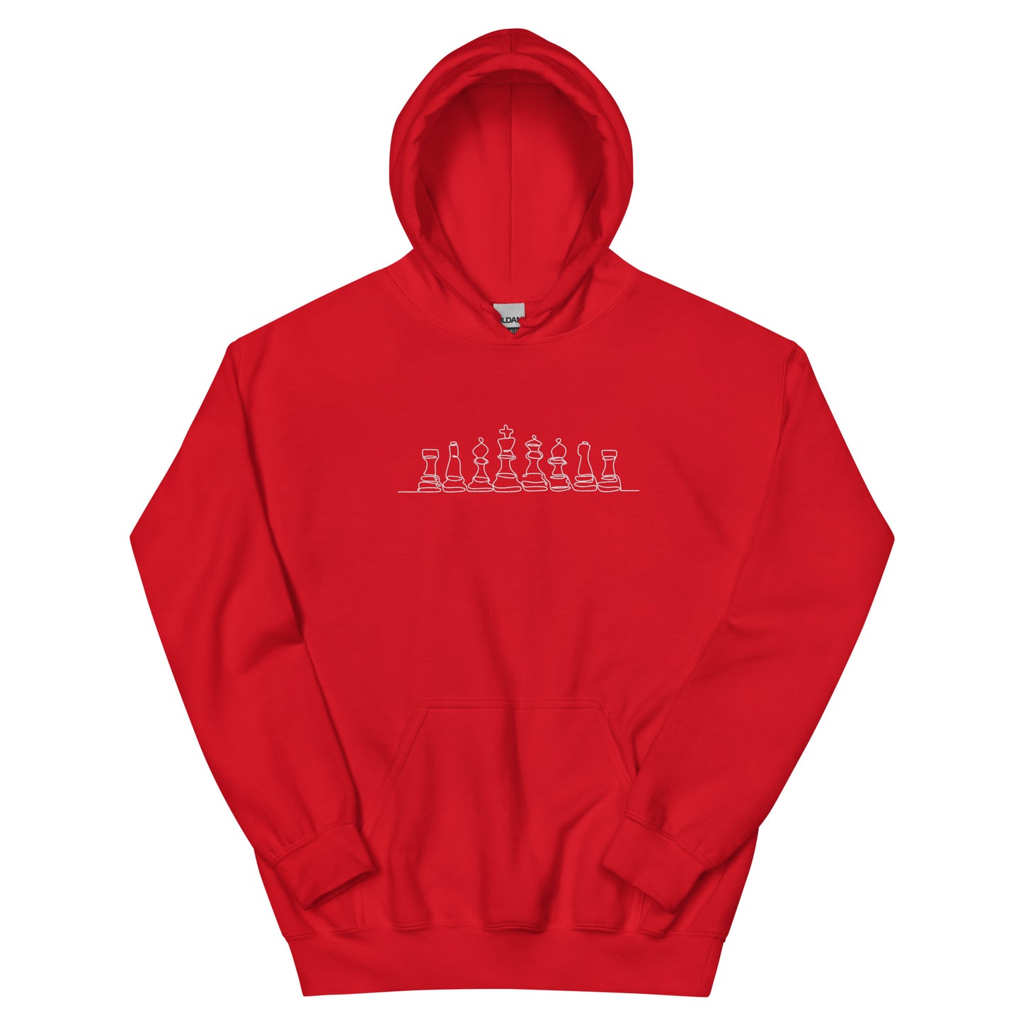Chess Pieces line drawing Embroidered Unisex Hoodie