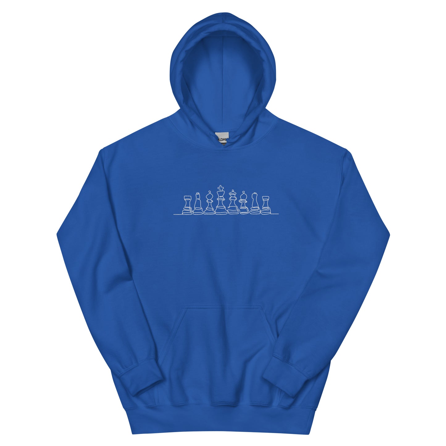 Chess Pieces line drawing Embroidered Unisex Hoodie