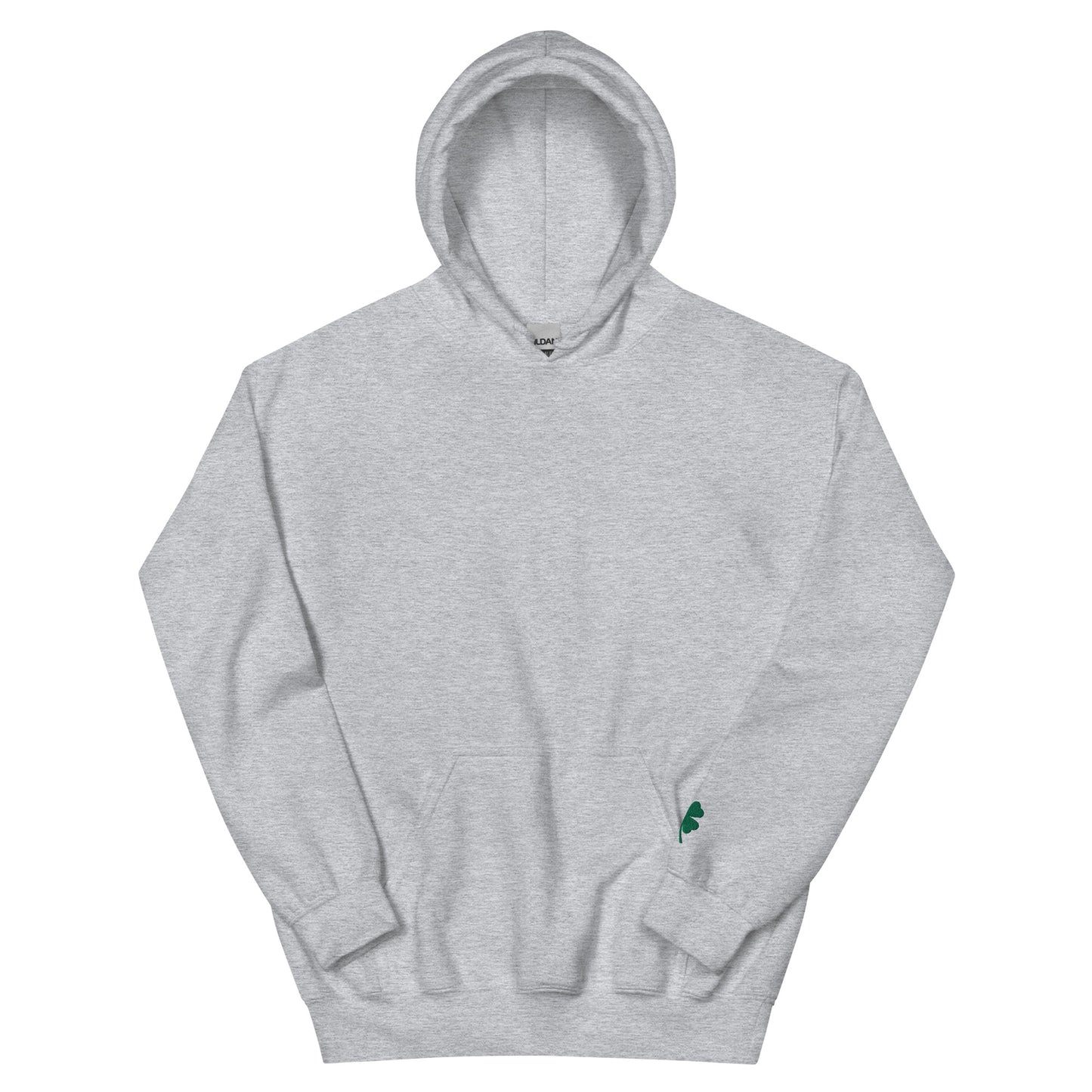 Chi-rish flag (Printed back) and Shamrock (Embroidered sleeve) Unisex Hoodie with white stripe