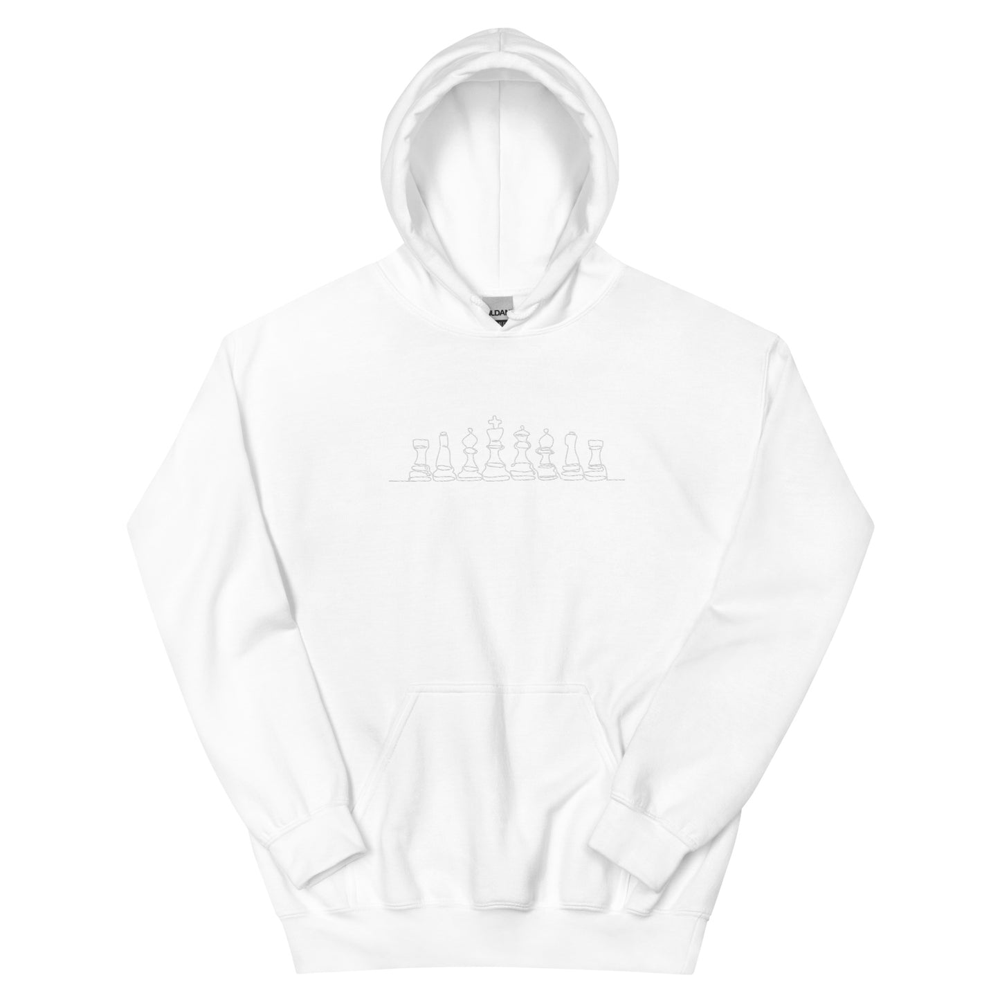 Chess Pieces line drawing Embroidered Unisex Hoodie