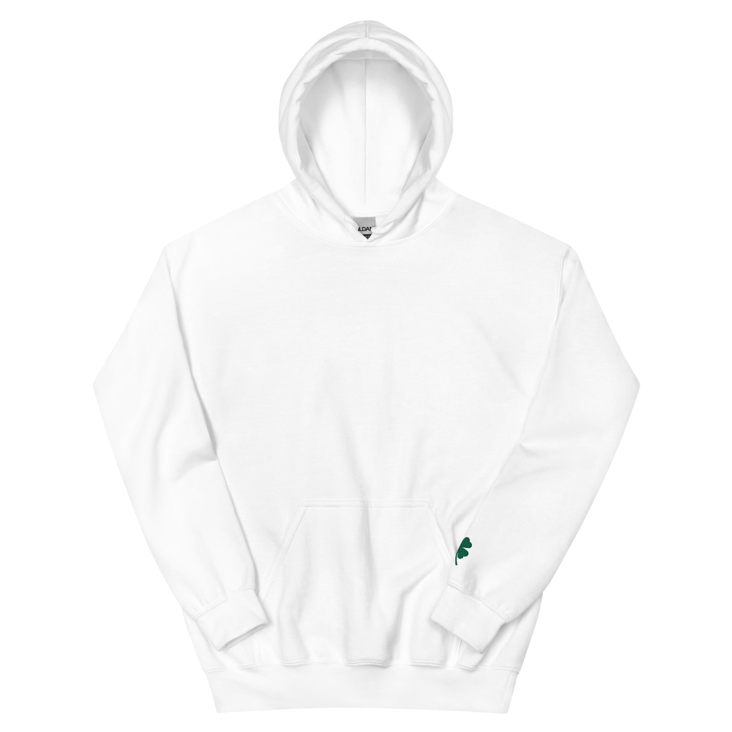 Chi-rish flag (Printed back) and Shamrock (Embroidered sleeve) Unisex Hoodie with white stripe