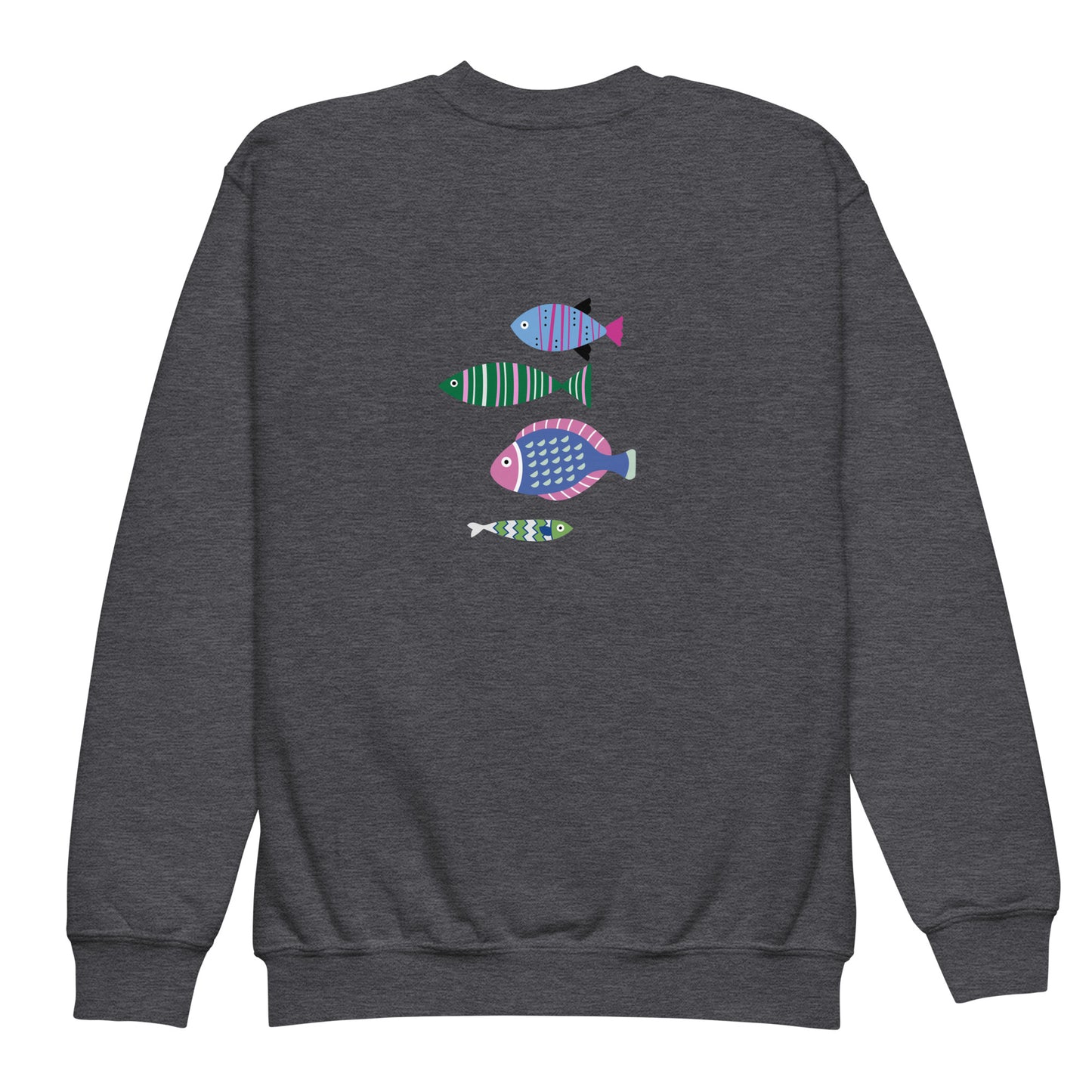“go fish.” PINK Embroidered Youth crewneck sweatshirt