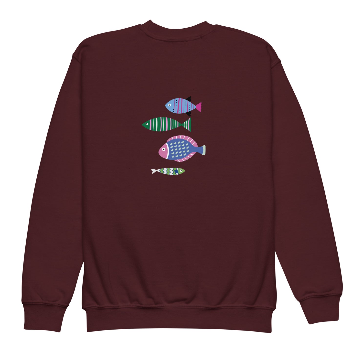 “go fish.” PINK Embroidered Youth crewneck sweatshirt