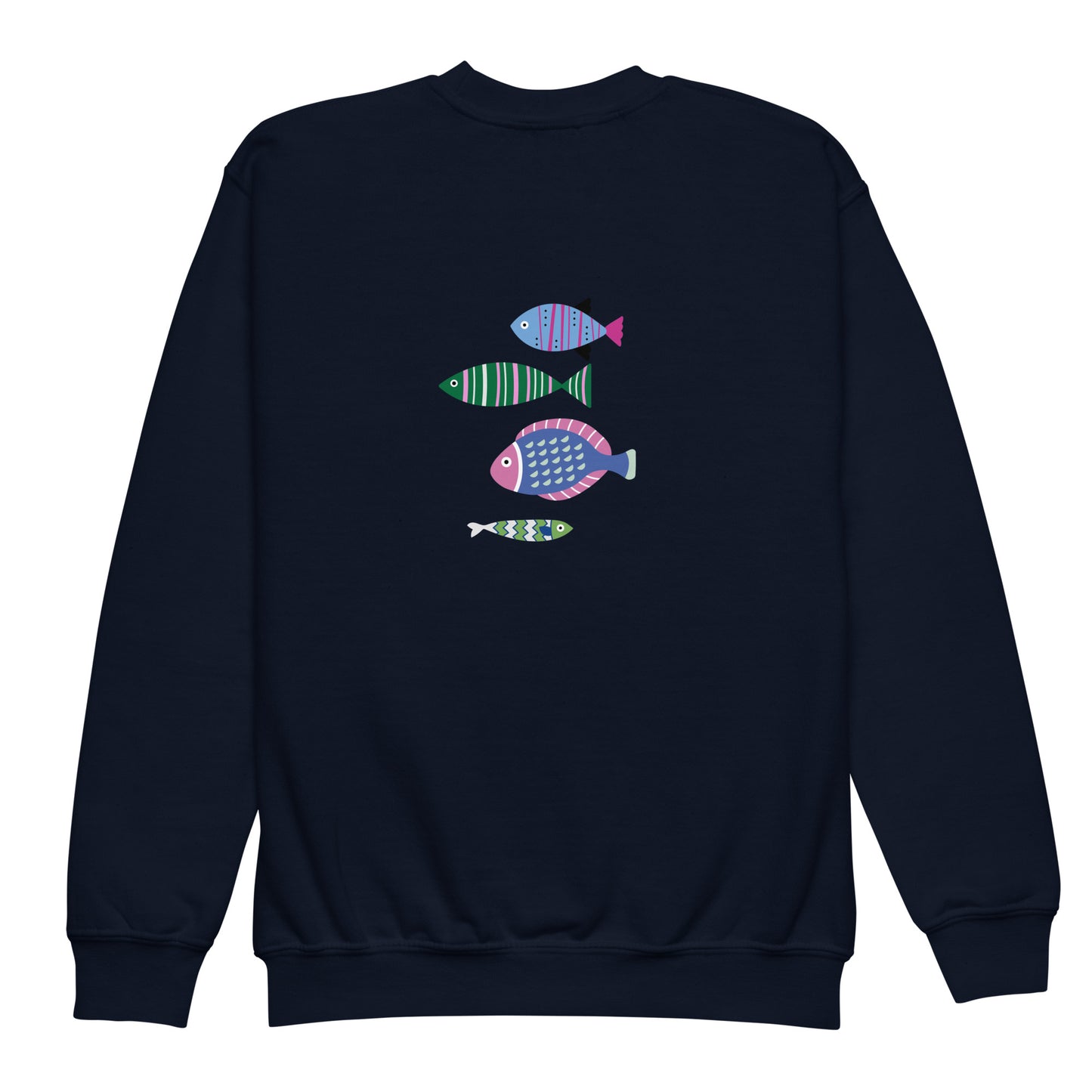 “go fish.” PINK Embroidered Youth crewneck sweatshirt