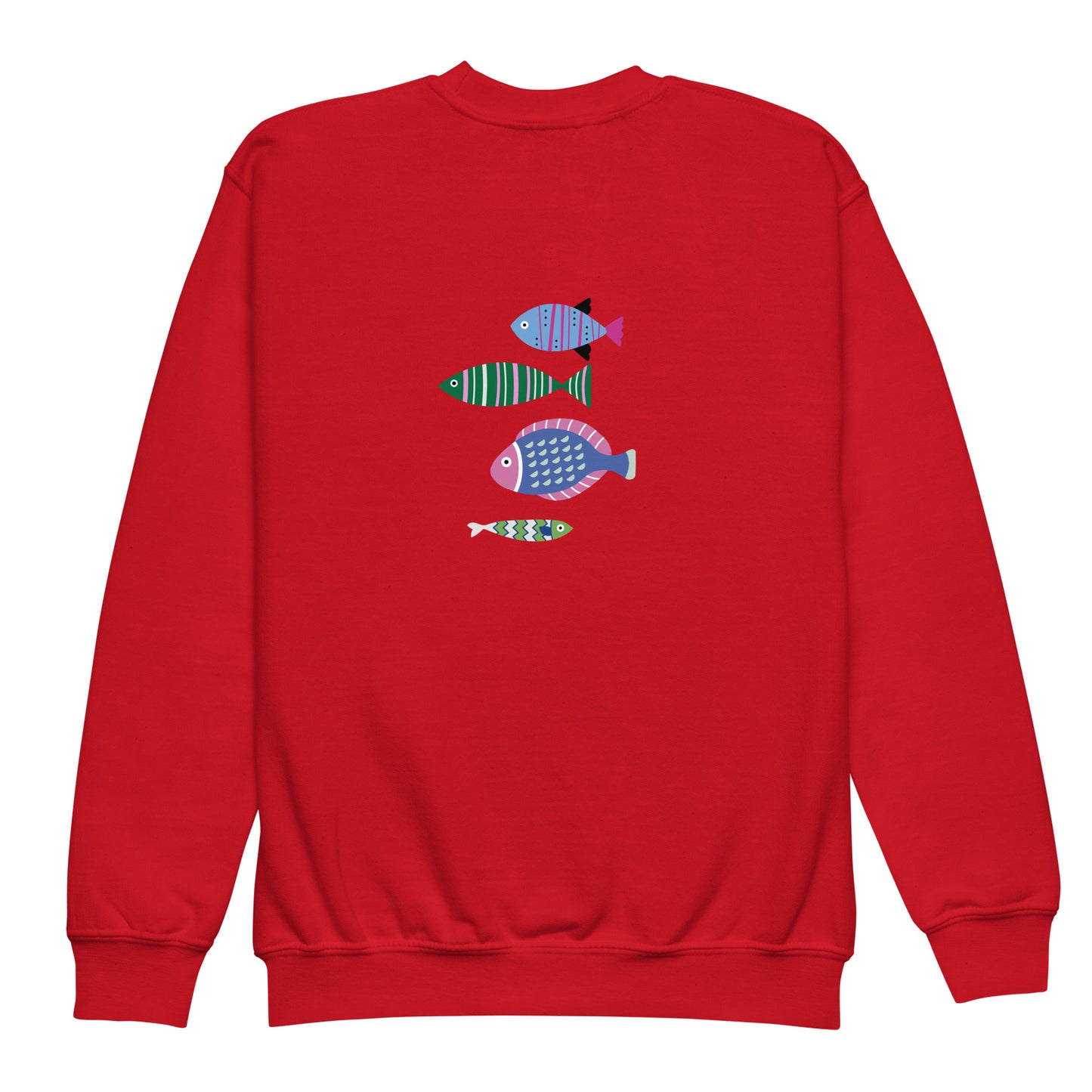 “go fish.” PINK Embroidered Youth crewneck sweatshirt