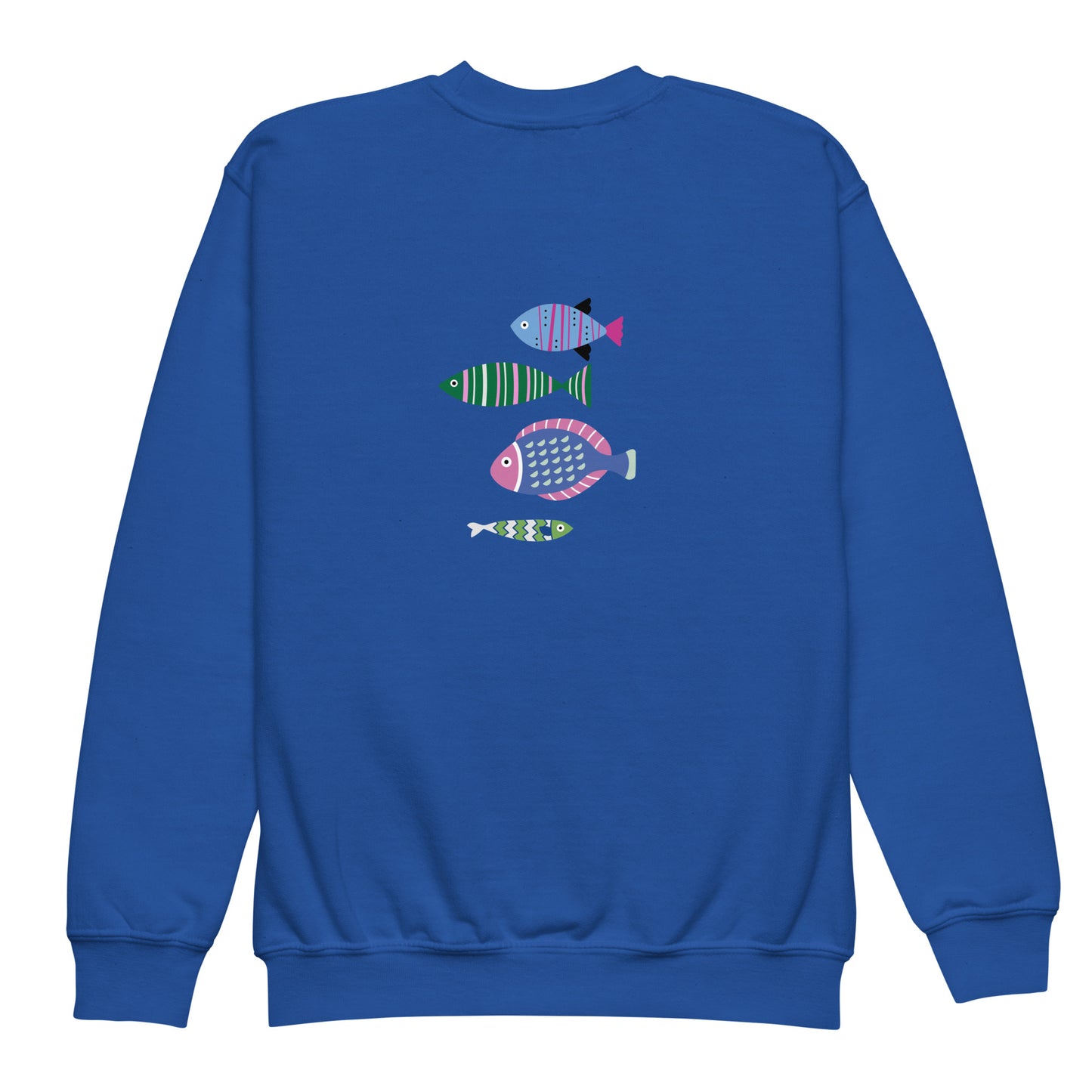 “go fish.” PINK Embroidered Youth crewneck sweatshirt