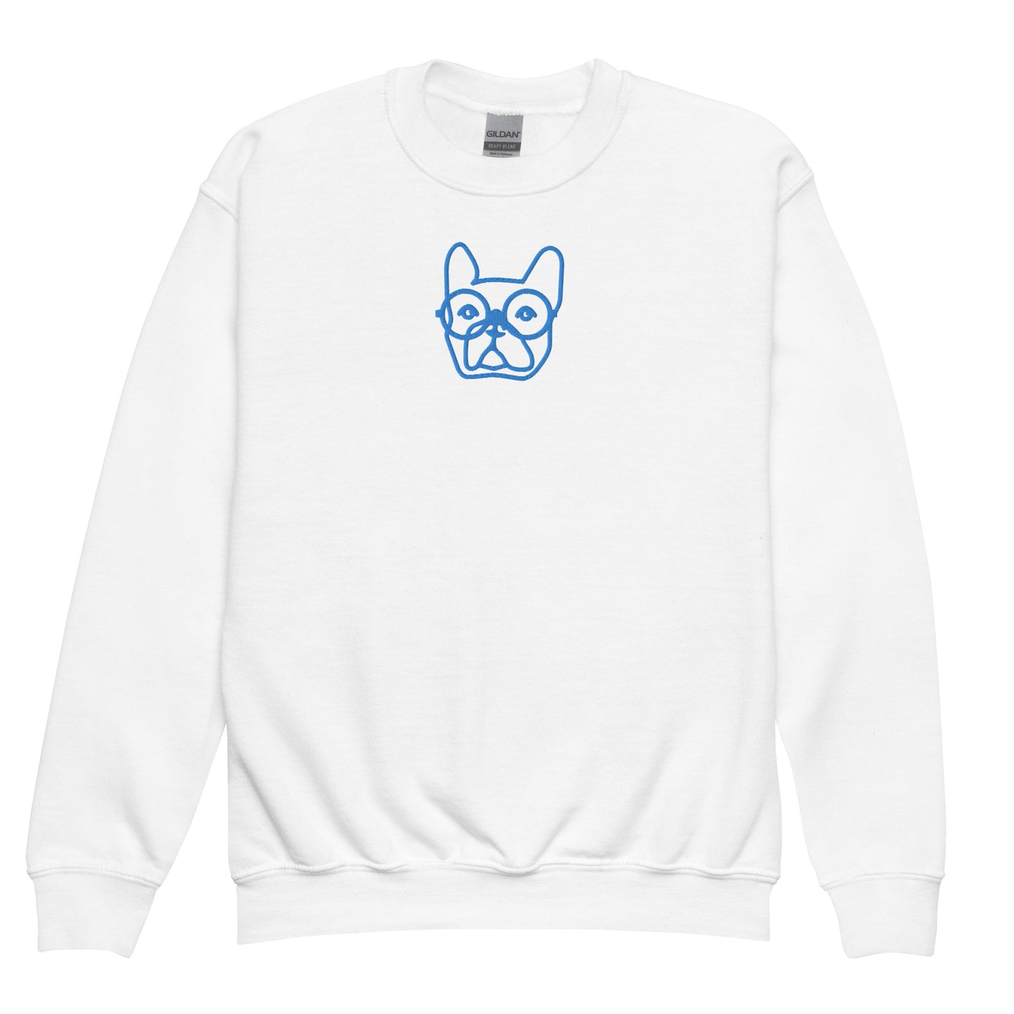 Glasses Dog Embroidered Youth crewneck sweatshirt