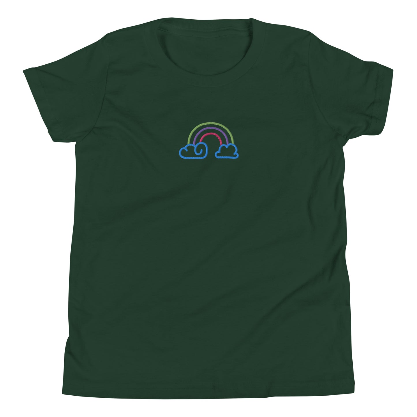 Rainbow Embroidered Youth Short Sleeve T-Shirt
