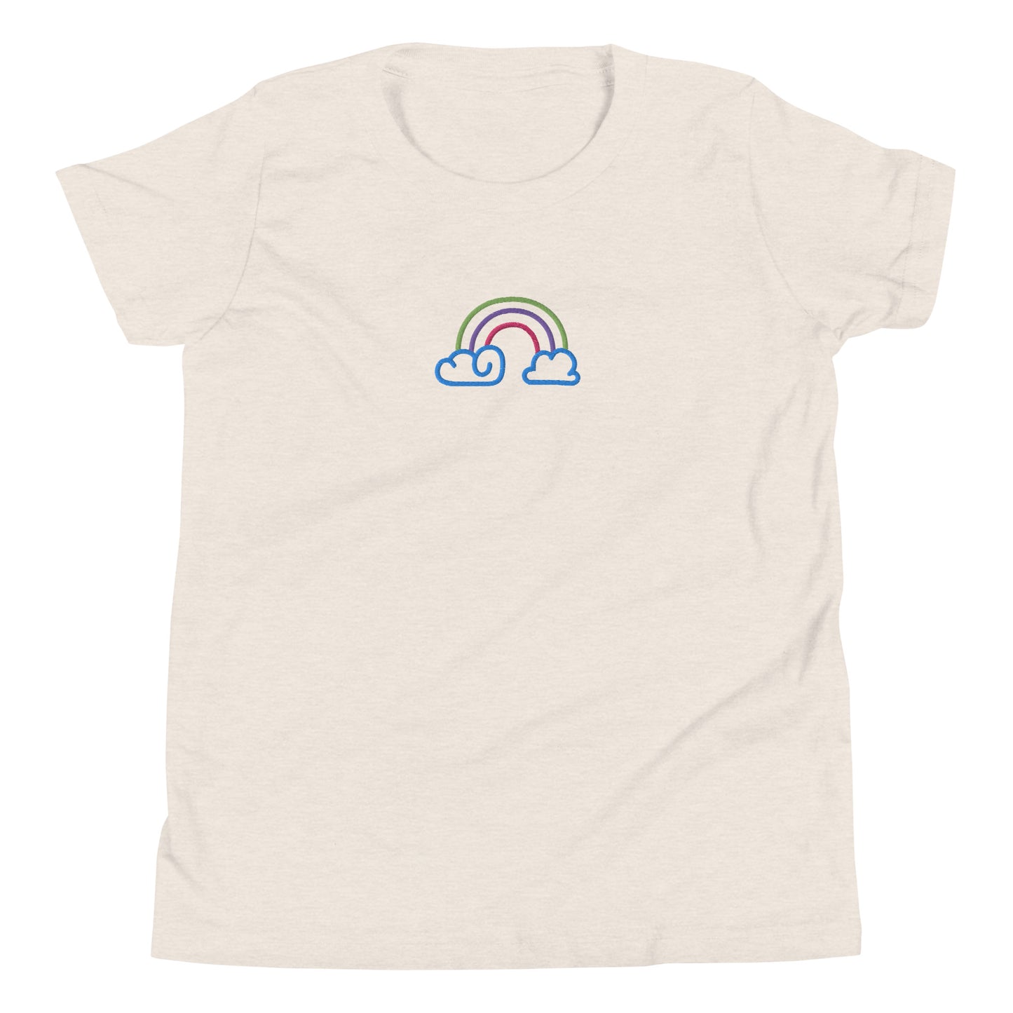 Rainbow Embroidered Youth Short Sleeve T-Shirt