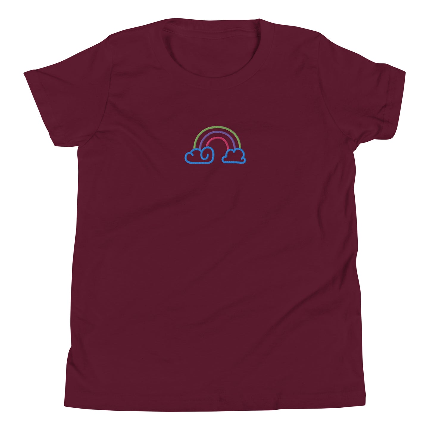 Rainbow Embroidered Youth Short Sleeve T-Shirt